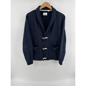 Frank & Oak Toggle Cardigan Sweater Wool Blend Sz L Preppy Dadcore Grandpacore